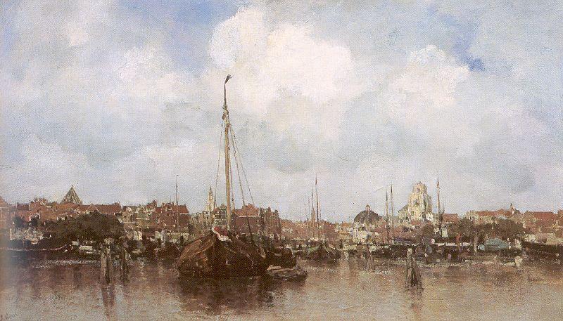 Maris, Jacob Dutch Town on the Edge of the Sea France oil painting art